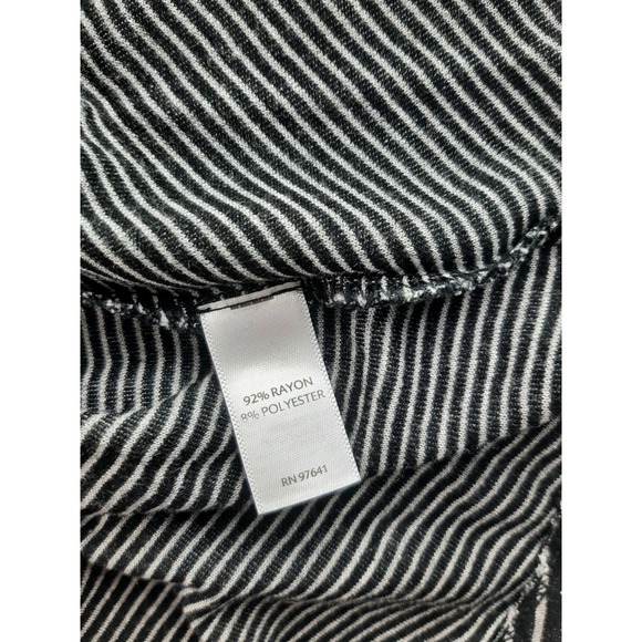 J Jill Women's Black Grey Stripe Collared Long Sleeve Tunic Top Lightweight M - Picture 7 of 7